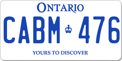 ON license plate CABM476