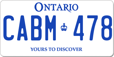 ON license plate CABM478