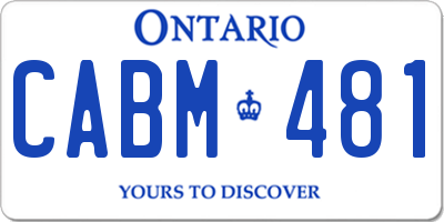 ON license plate CABM481