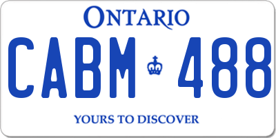 ON license plate CABM488