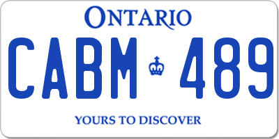 ON license plate CABM489