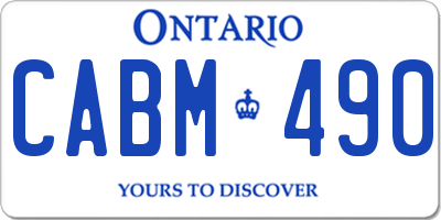 ON license plate CABM490