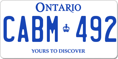 ON license plate CABM492