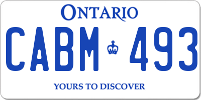 ON license plate CABM493