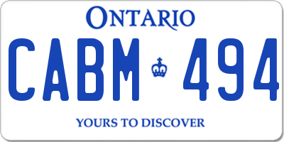 ON license plate CABM494