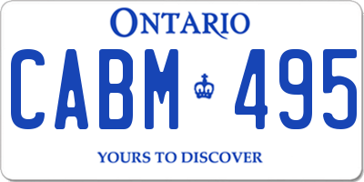 ON license plate CABM495