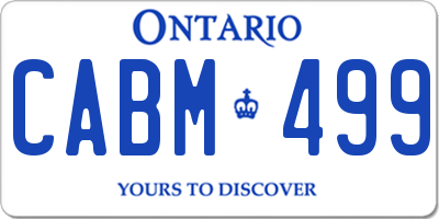 ON license plate CABM499