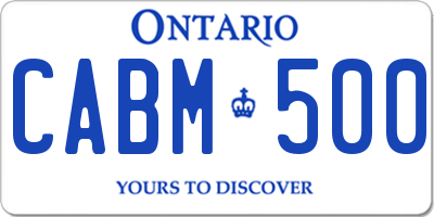 ON license plate CABM500