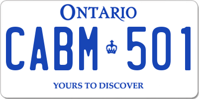 ON license plate CABM501