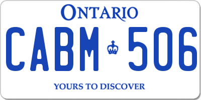 ON license plate CABM506