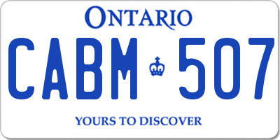 ON license plate CABM507