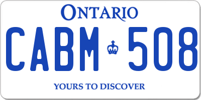 ON license plate CABM508