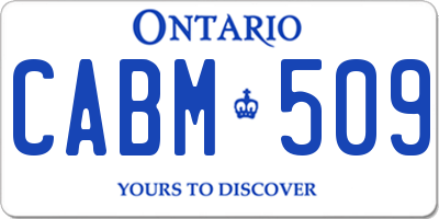 ON license plate CABM509