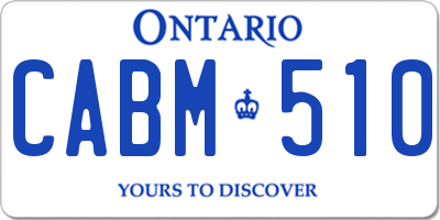 ON license plate CABM510