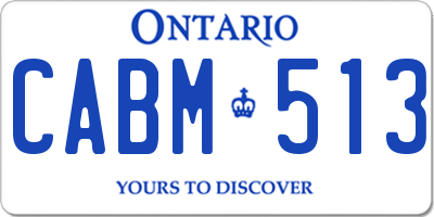 ON license plate CABM513