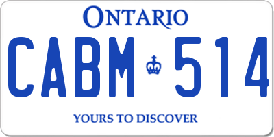 ON license plate CABM514