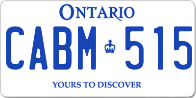 ON license plate CABM515