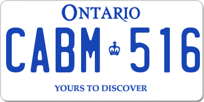 ON license plate CABM516