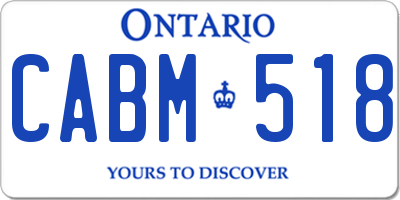 ON license plate CABM518