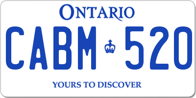 ON license plate CABM520