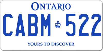 ON license plate CABM522