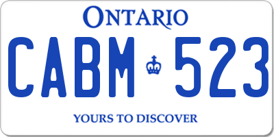 ON license plate CABM523