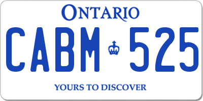 ON license plate CABM525