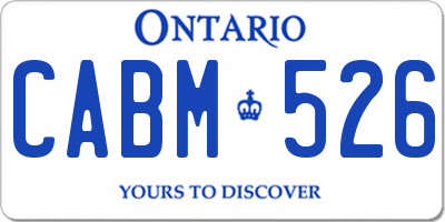 ON license plate CABM526