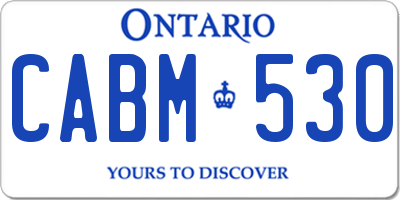 ON license plate CABM530