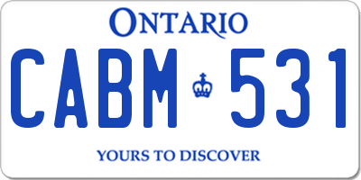 ON license plate CABM531