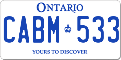 ON license plate CABM533