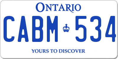 ON license plate CABM534