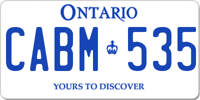 ON license plate CABM535