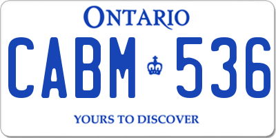 ON license plate CABM536