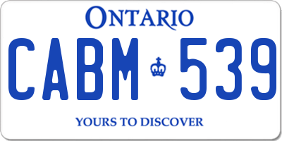 ON license plate CABM539