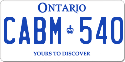 ON license plate CABM540