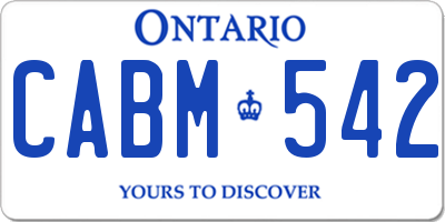 ON license plate CABM542