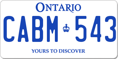 ON license plate CABM543