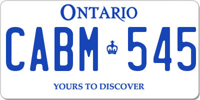 ON license plate CABM545