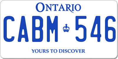 ON license plate CABM546