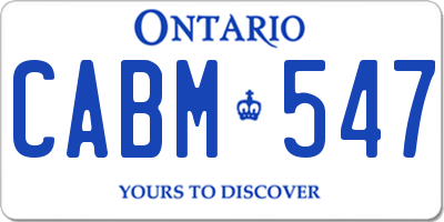 ON license plate CABM547