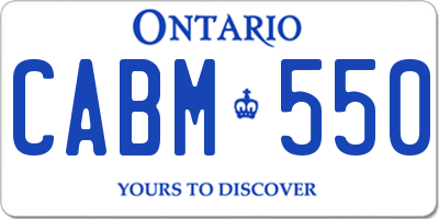 ON license plate CABM550