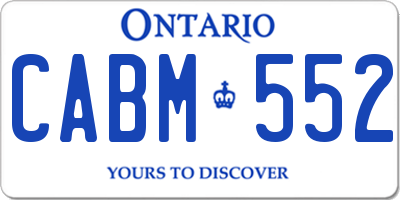 ON license plate CABM552