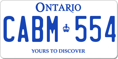 ON license plate CABM554