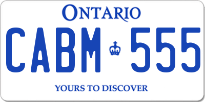 ON license plate CABM555