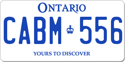 ON license plate CABM556