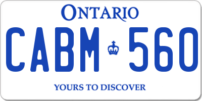 ON license plate CABM560