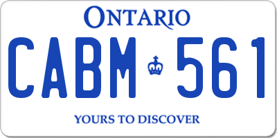 ON license plate CABM561