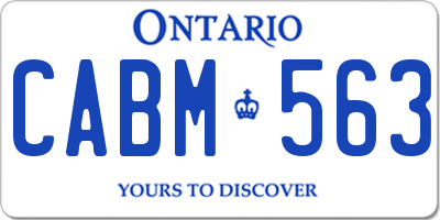 ON license plate CABM563