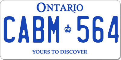 ON license plate CABM564